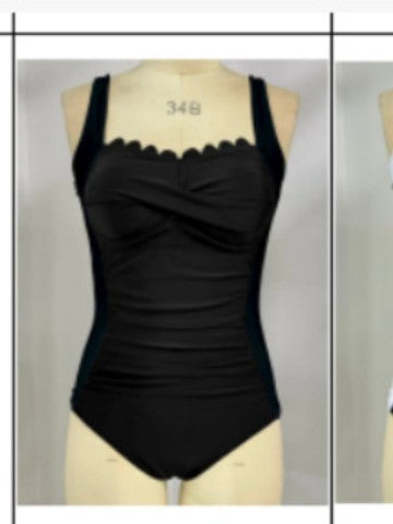 Ladies One-Piece Swimsuit with Decorative Pleats Mune Fashion