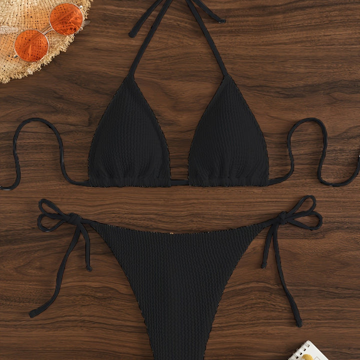 Women Triangle Bikini Set with Adjustable Ties Mune Fashion