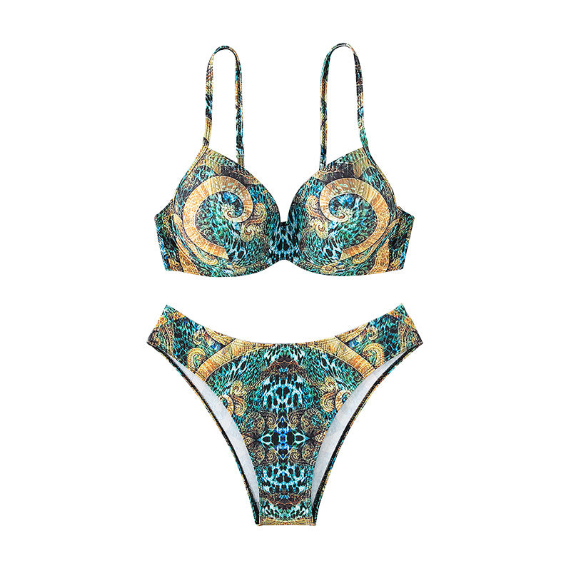 Ladies Designer Bikini with Elegant Animal Print Mune Fashion