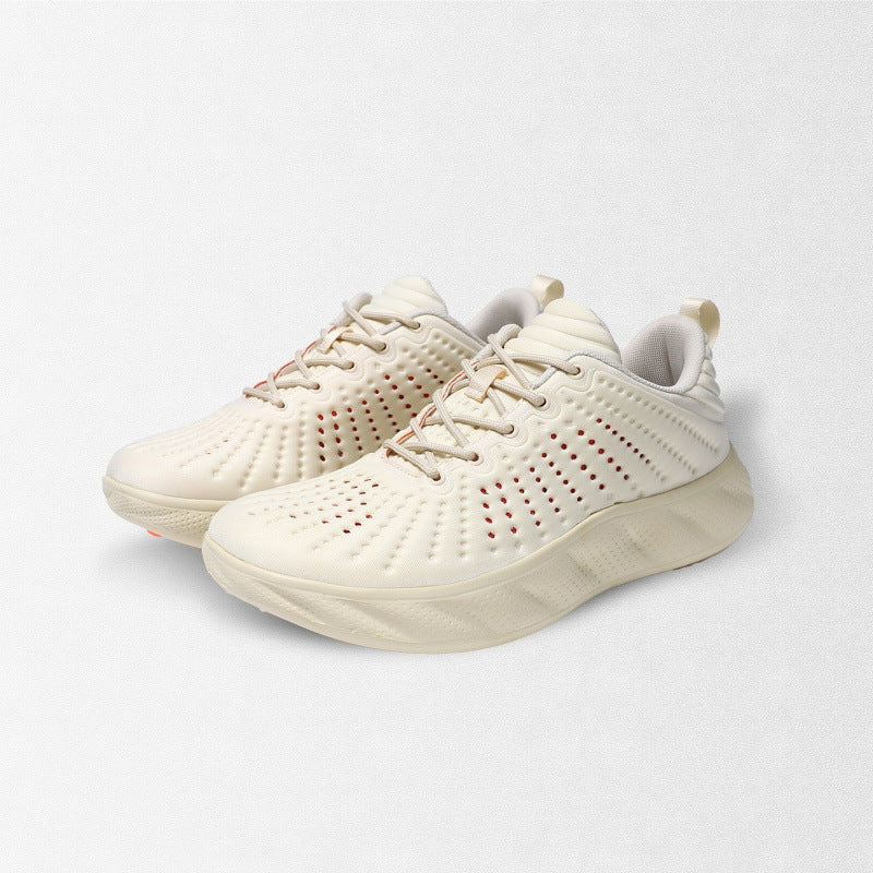 Women's Breathable Running Sneakers with Perforated Knitted Upper Material and Cushioned Platform Sole Mune Fashion