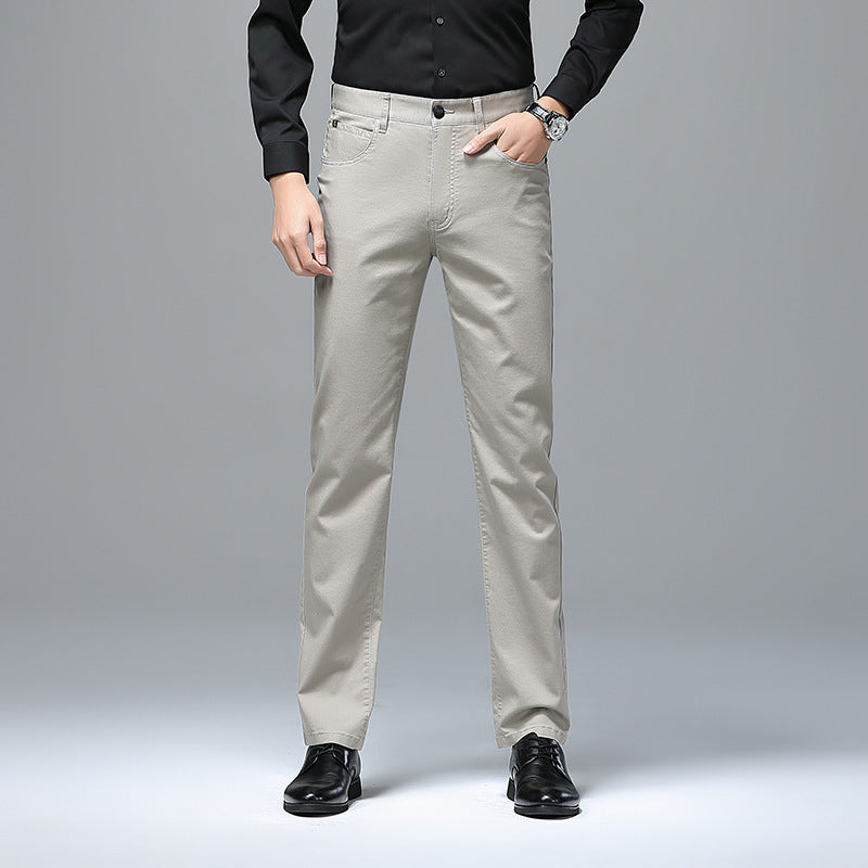 Men's stretch chinos with straight cut and crease Mune Fashion