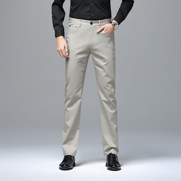 Men's stretch chinos with straight cut and crease Mune Fashion