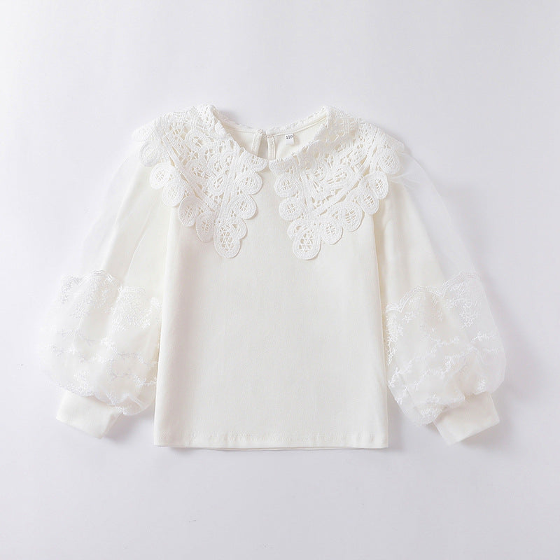 Girls elegant blouse with transparent puff sleeves Mune Fashion