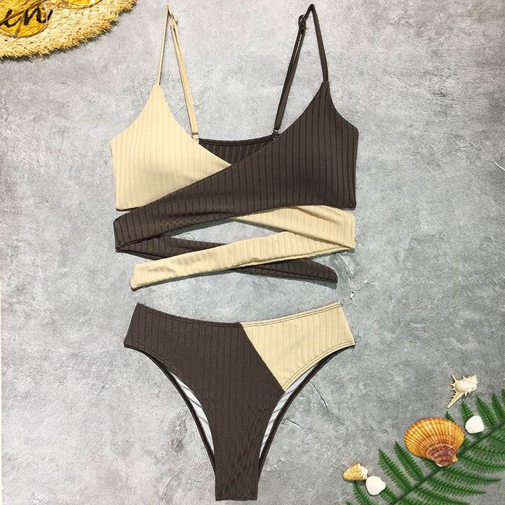 Women's Ribbed Bikini Set with Adjustable Straps Mune Fashion