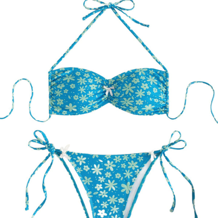 Women's bandeau bikini with floral accents Mune Fashion
