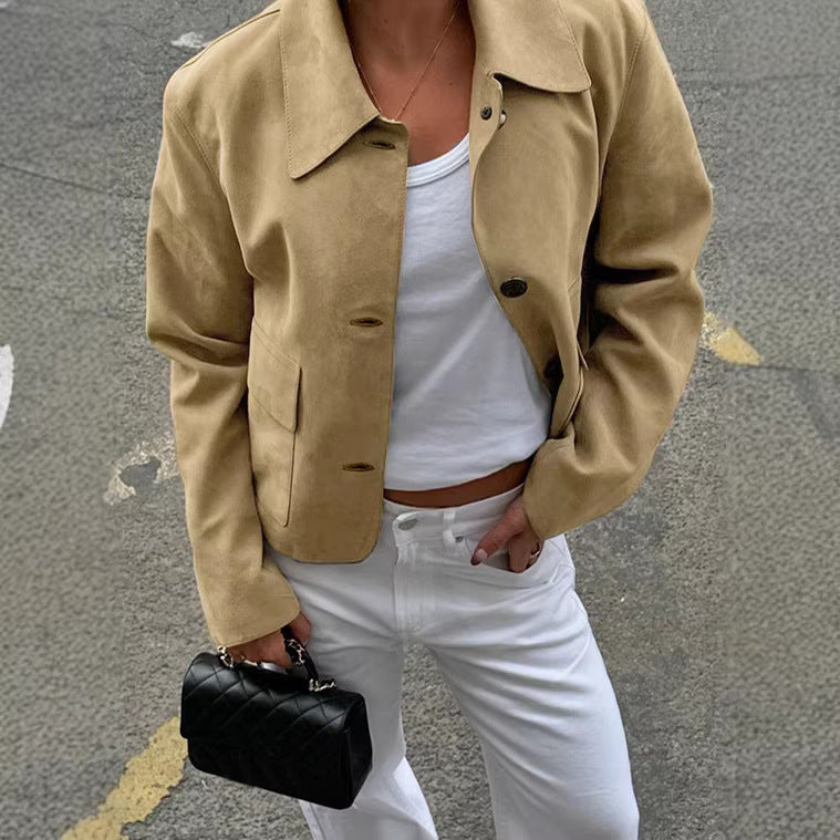 Ladies short-cut suede jacket