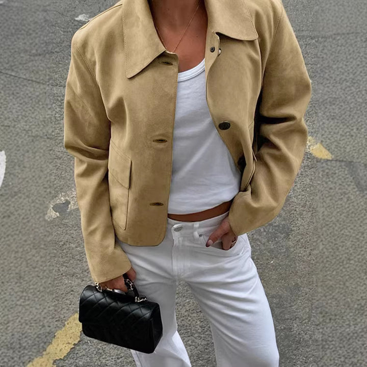 Ladies short-cut suede jacket