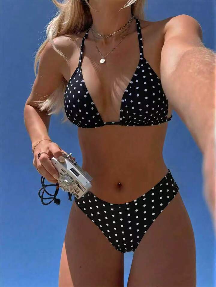Damen Triangel-Bikini mit hoch tailliertem Unterteil Echo Archiv