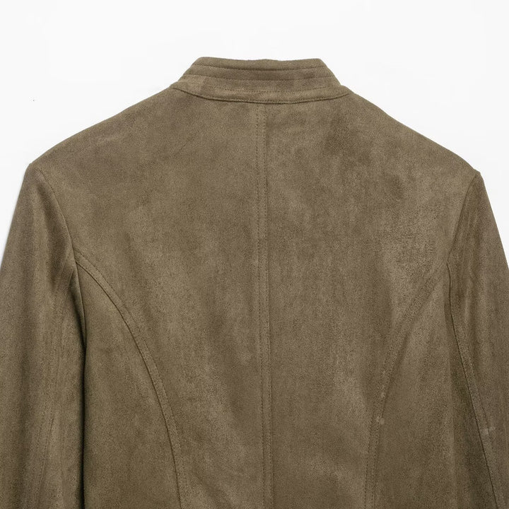 Women's Cropped Velvet Jacket with Military Decorative Cord and Tailored Cut Mune Fashion