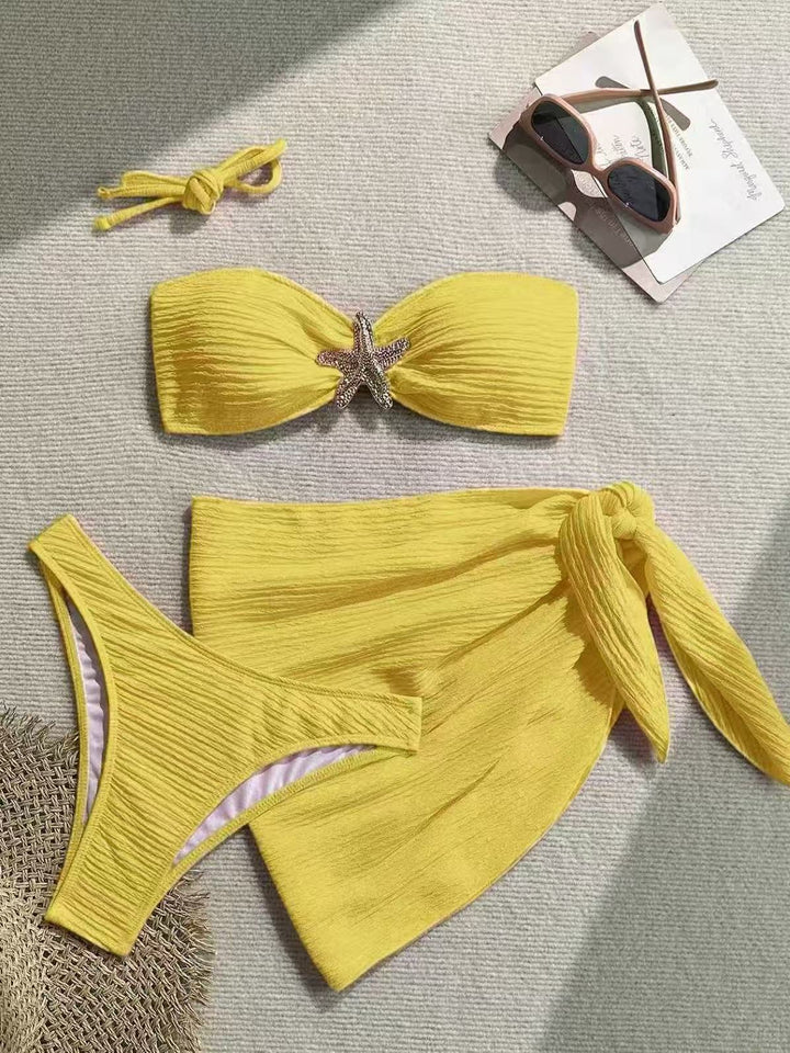 Ladies bandeau bikini with stylish wrap towel Mune Fashion
