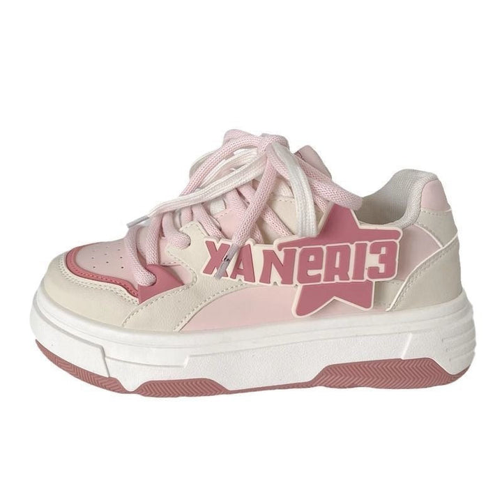 Women's Chunky Sneaker with Thick Sole and Breathable Upper Material Mune Fashion