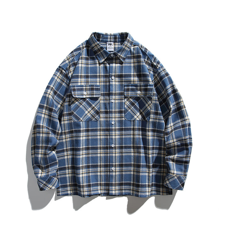 Unisex Checked Overshirt in Boxy Cut with Chest Flap Pockets made of Soft Flannel Mune Fashion