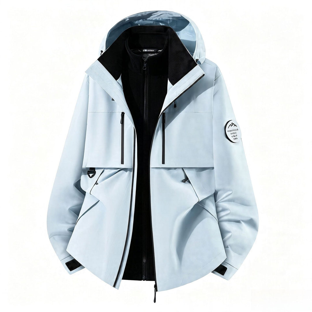 Men's three-layer softshell outdoor jacket with removable fleece lining and hood Mune Fashion