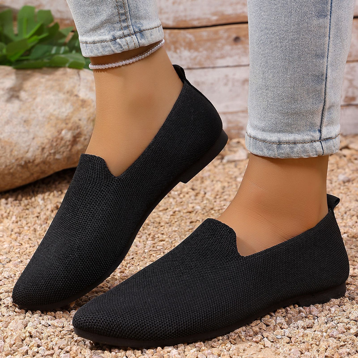 Women's lightweight knitted slippers with memory footbed and non-slip sole Mune Fashion