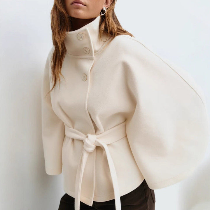 Women’S Wrap Jacket with Elegant Stand-Up Collar and Wide-Cut Sleeves Mune