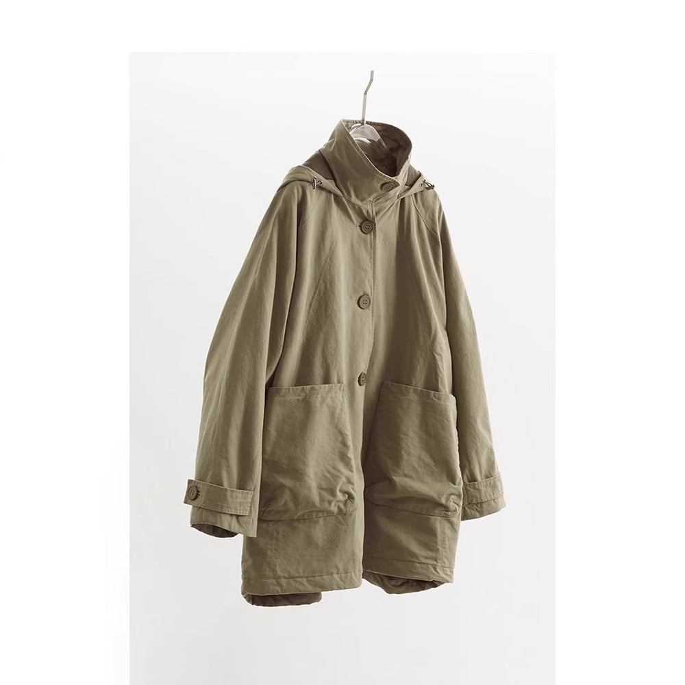 Women's Fashionable Transitional Jacket with Removable Hood Mune Fashion