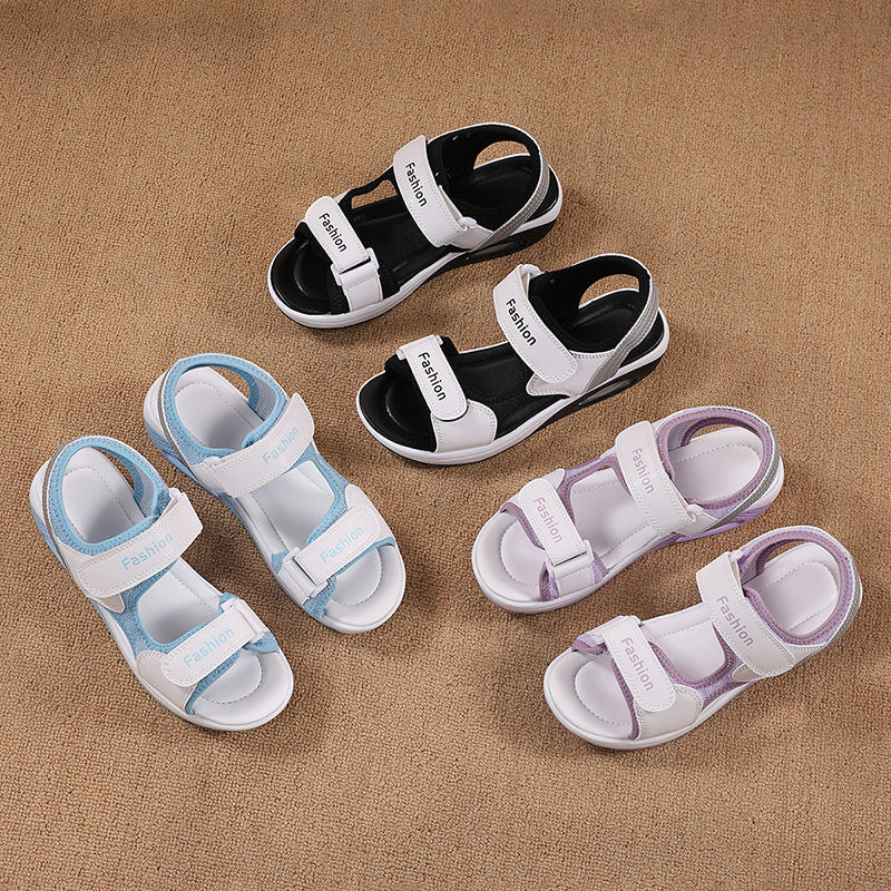 Ladies' ergonomic sandal with air-cushioned platform, Velcro fasteners and padded footbed Mune Fashion