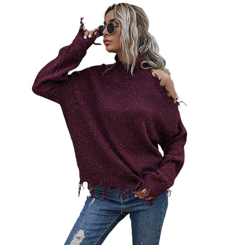 Women Casual Oversized Sweater with Fringes Mune Fashion