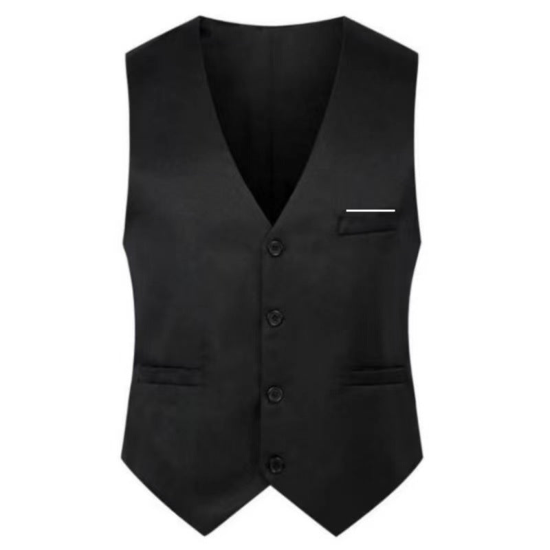 Men's elegant satin vest with V-neck and slim-fit suit trousers Mune Fashion