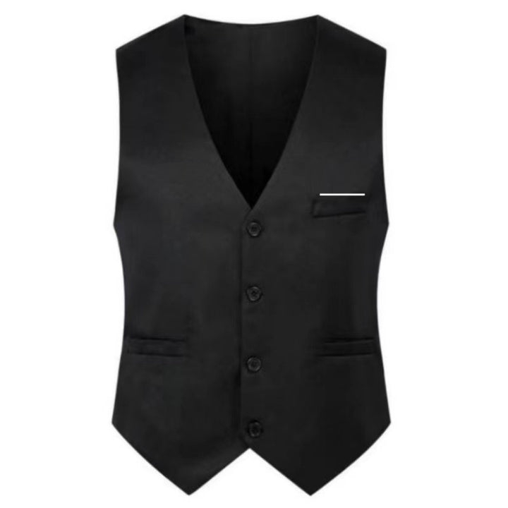 Men's elegant satin vest with V-neck and slim-fit suit trousers Mune Fashion