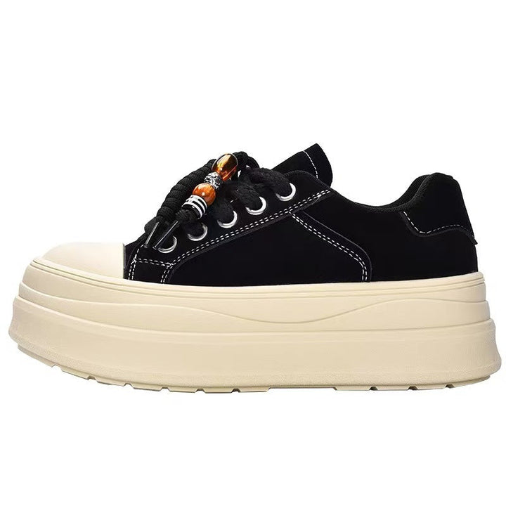 Women Chunky Platform Sneakers with Decorative Lacing Details Mune Fashion
