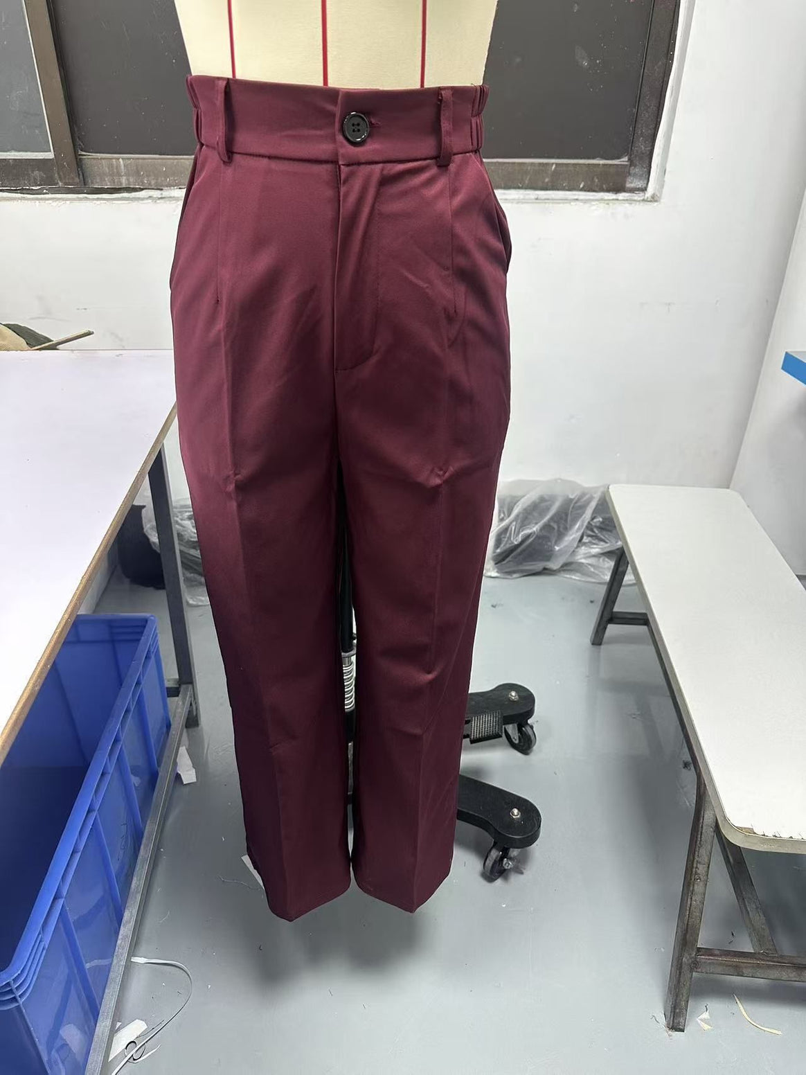 Women High-Waisted Palazzo Pants with Crease and Front Pockets Mune Fashion