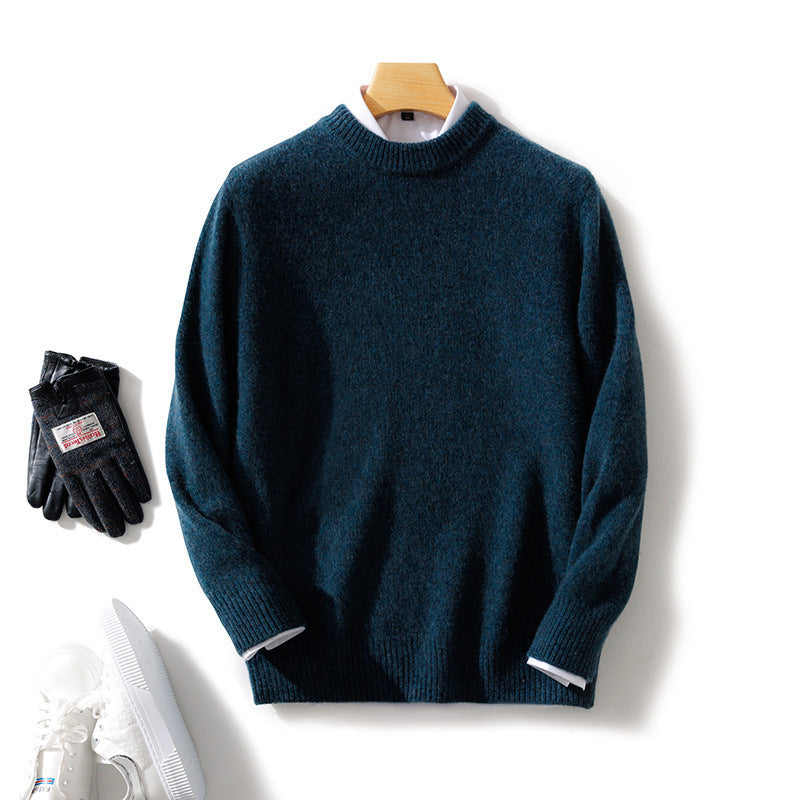 Men's Fine Stand Collar Pullover made of Cashmere Blend with Ribbed Cuffs and Slim Silhouette Mune Fashion