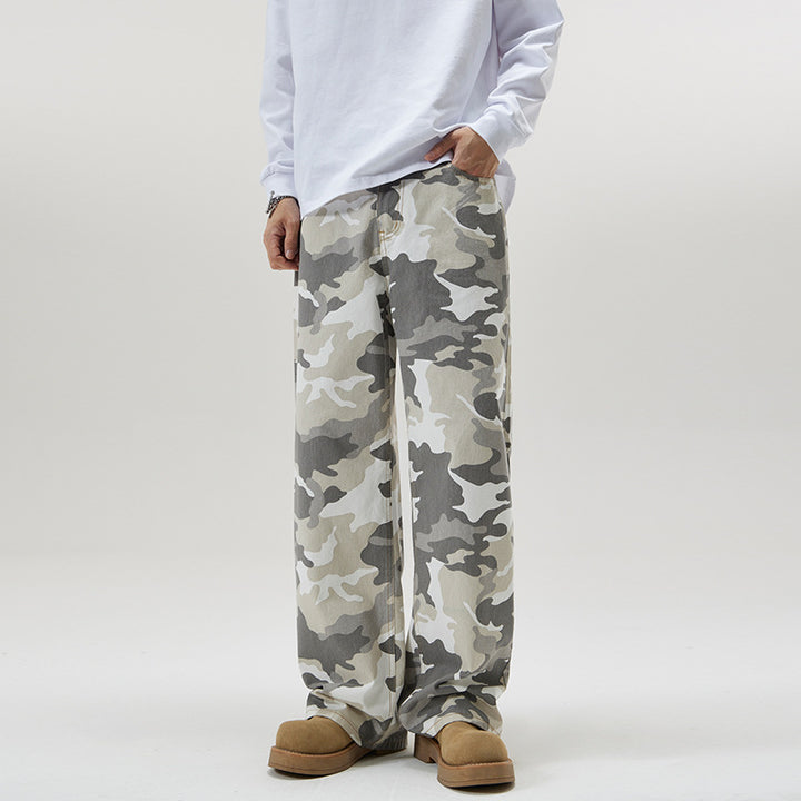Men's Loose Camouflage Twill Pants in Oversized Baggy Cut Mune Fashion