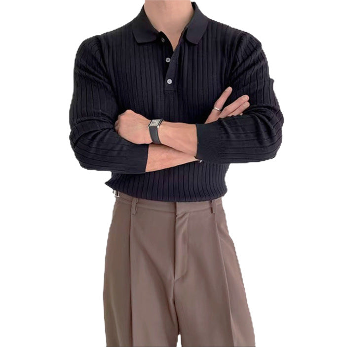 Men Stylish Long Sleeve Ribbed Knit Top Mune Fashion