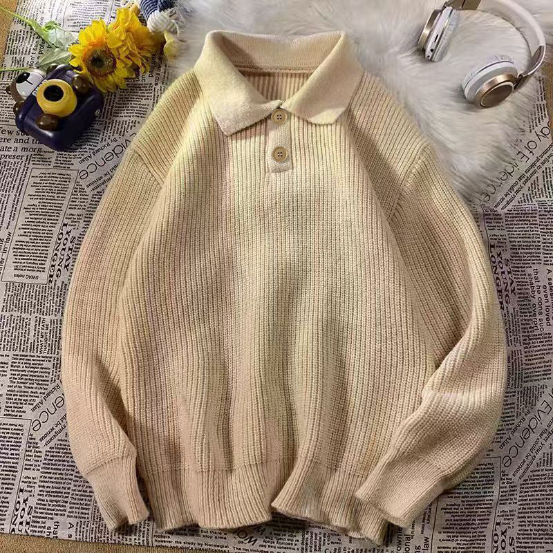 Women’s fine knit polo sweater with ribbed texture and two-button placket Mune Fashion
