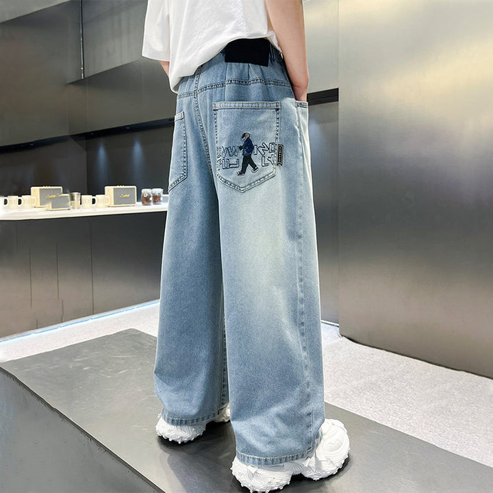 Unisex wide jeans with unique embroidery Mune Fashion