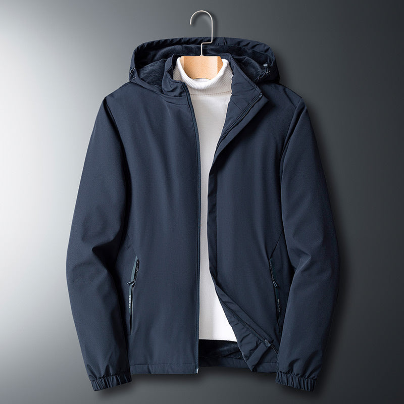 Men's Lightweight Softshell Jacket with Hood, Wind and Water Resistant Mune Fashion