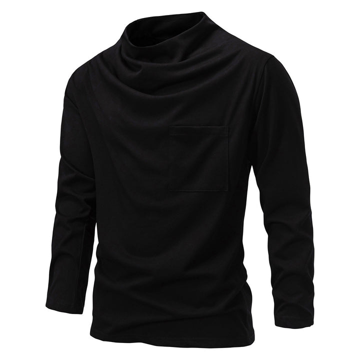 Men's Long Sleeve Shirt with Waterfall Collar and Chest Pocket Mune Fashion