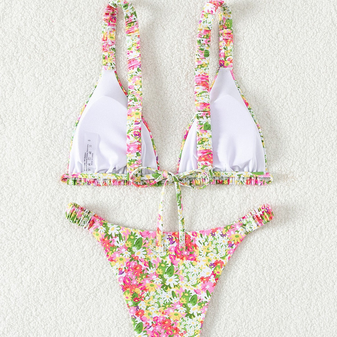 Women's Floral Pattern Triangle Bikini Mune Fashion