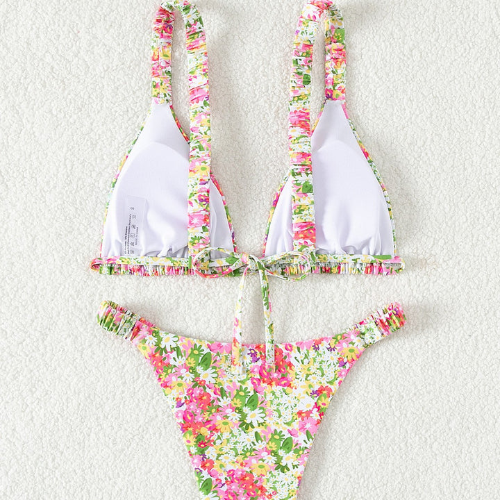 Women's Floral Pattern Triangle Bikini Mune Fashion