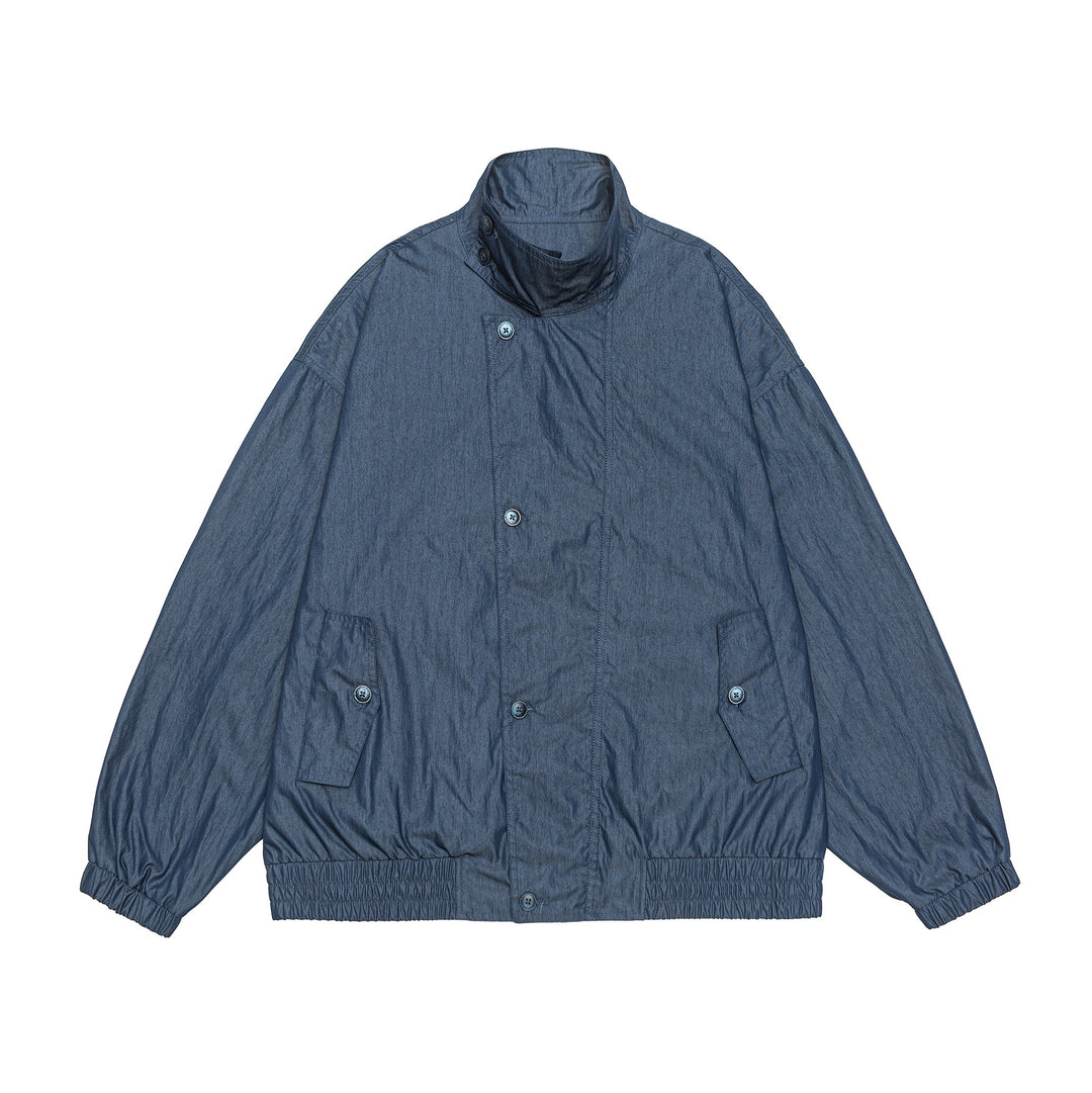 Unisex Lightweight Boxy Blouson with Funnel Collar and Utility Pockets Mune Fashion