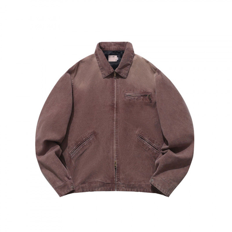 Men's Casual Worker Jacket made of soft canvas with zipper Mune Fashion