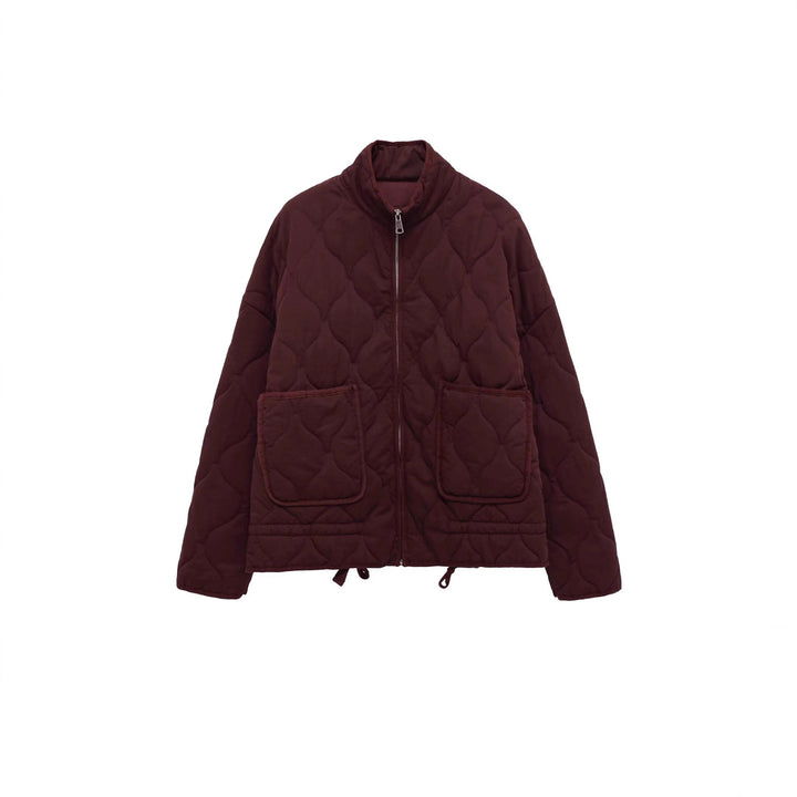 Women’s quilted jacket with stand-up collar, cushion quilting and drawstring Mune Fashion