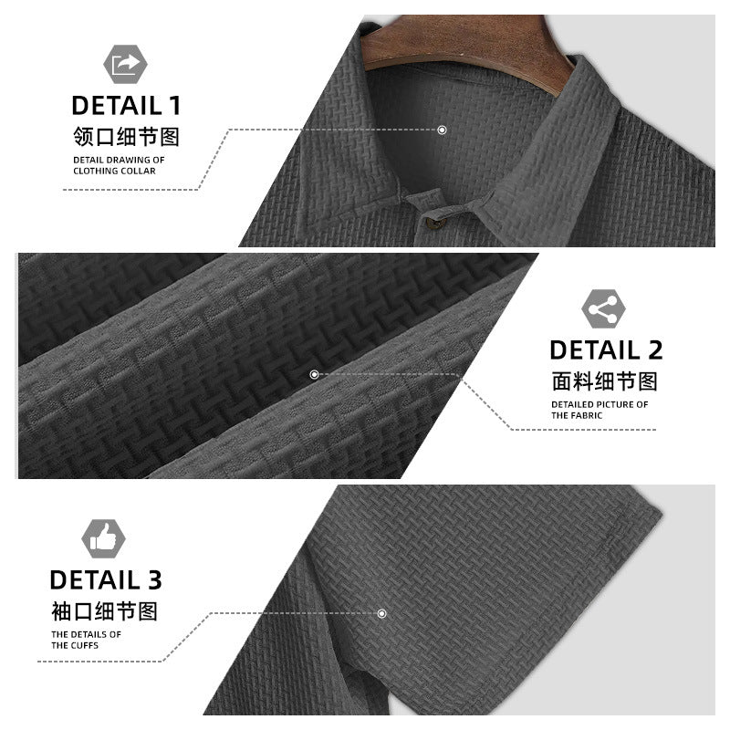 Men's nano structured micro jacquard polo shirt with slim fit and elastic comfort stretch Mune Fashion