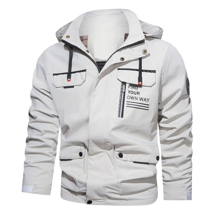 Men's water-repellent hooded field jacket with chest zip and multifunction pockets Mune Fashion