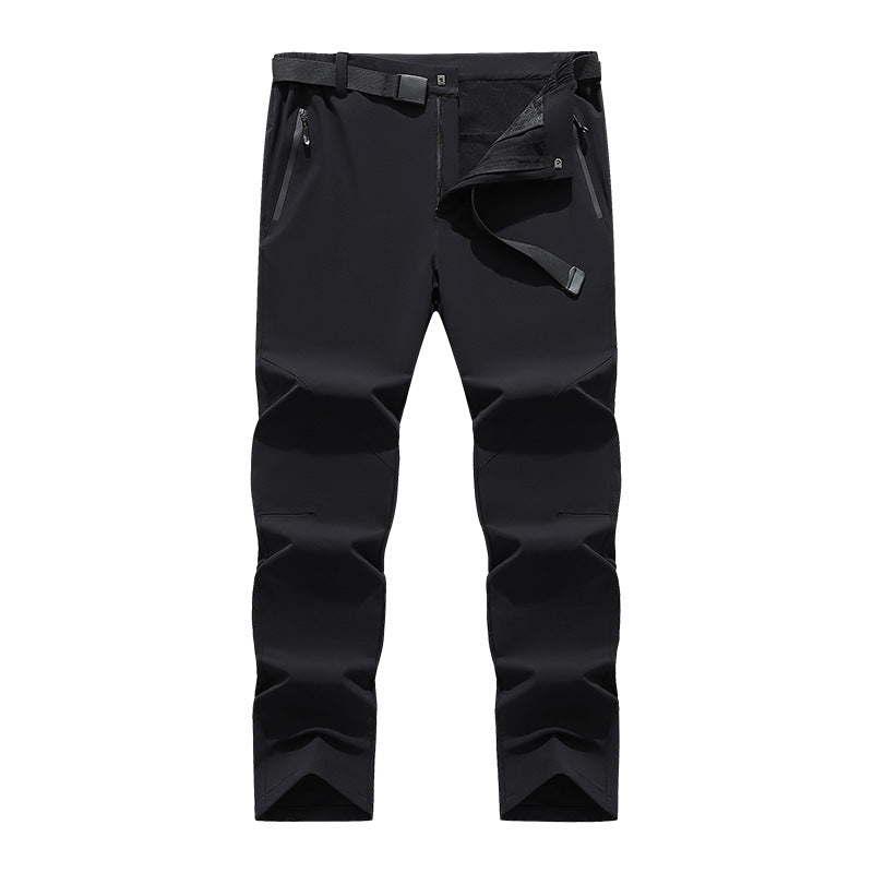 Men's flexible softshell trekking pants with pre-shaped knees and belt Mune Fashion