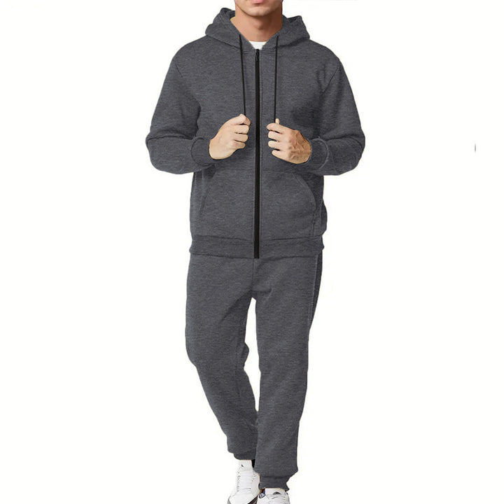Men's two-piece zip hoodie and tapered jogging pants made of French Terry Mune Fashion