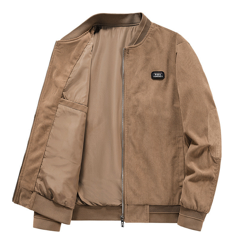 Men's corduroy bomber jacket with fine wide cord structure and lining Mune Fashion