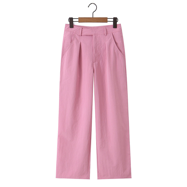 Women's wide Highwaist pants with crease, pleats and straight leg Mune Fashion