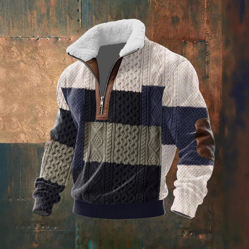 Men's Urban Fleece Pullover with Tree Motif Mune Fashion
