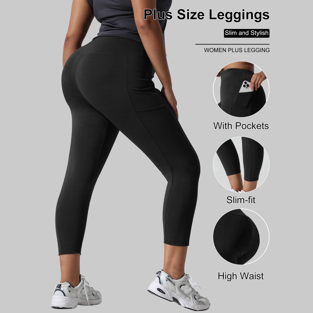 Women's capri training tights with high waistband, slim fit and side pockets Mune Fashion