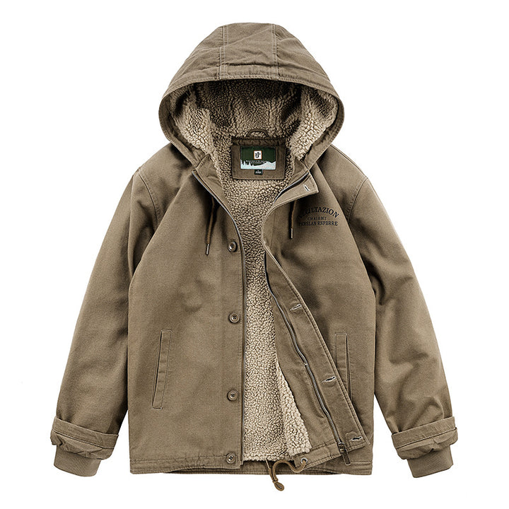 Men's Casual Hooded Jacket with Teddy Lining Mune Fashion