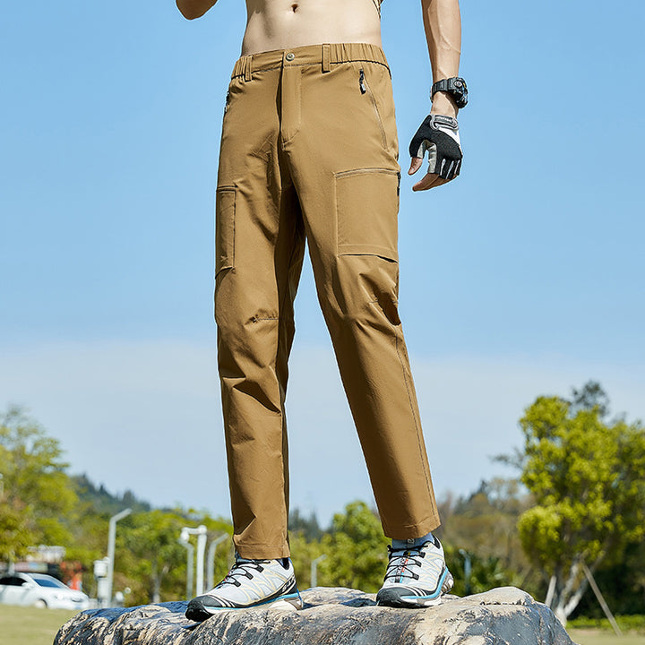 Men's Technical Trekking Pants with Stretch Water-Repellent Surface and Cargo Pockets Mune Fashion