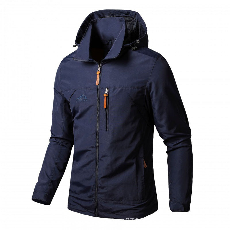 Men's lightweight water-repellent softshell jacket with hood and safety zipper Mune Fashion