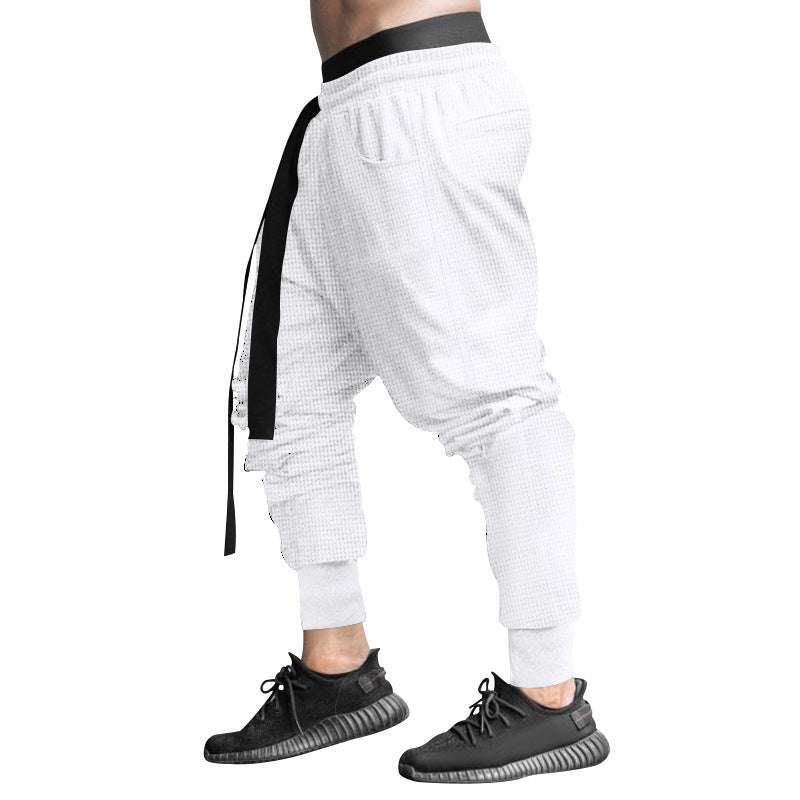 Men's waffle texture joggers with a low rise elastic comfort waistband and tapered leg opening Mune Fashion